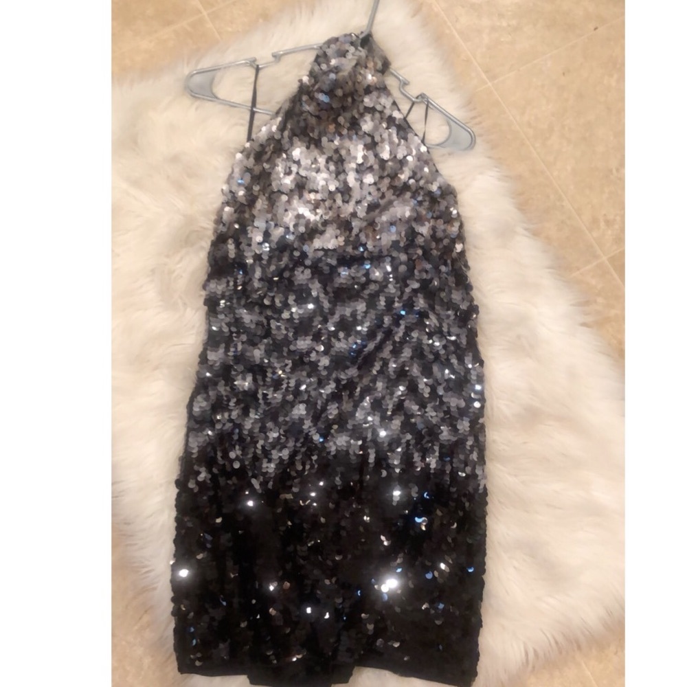 Black and grey cocktail dress